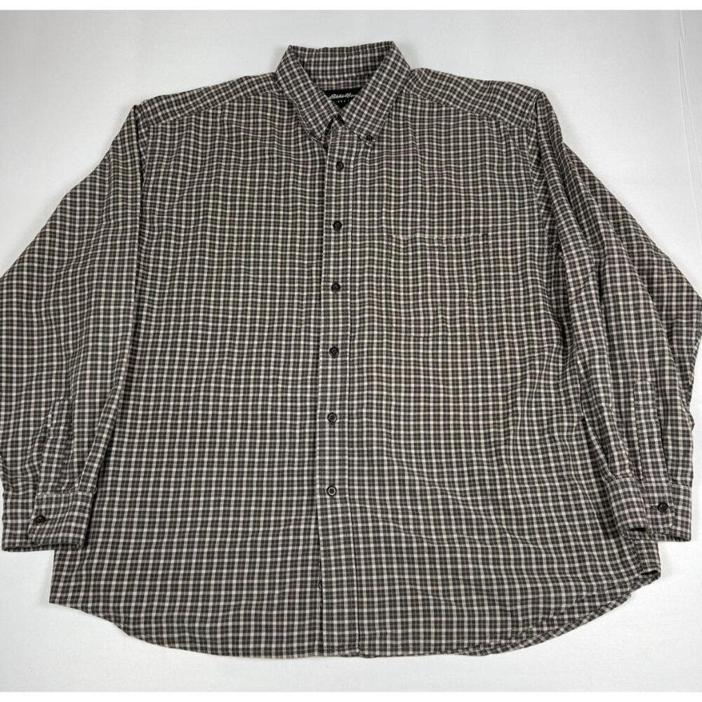 Eddie Bauer Men’s XL/XG Classic Fit Gingham Check Long Sleeve Button Up Shirt